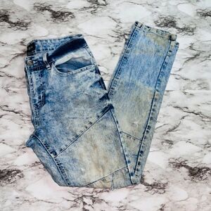 WT02 | Jeans Acid Wash Distressed Straight | Blue | Mens | 30/30